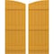 Ekena Millwork Americraft 6-Board (3 Batten) Wood Joined Board-n-Batten Shutters w/Ellipt Top, ARW401BE621X77TUH, PR ARW401BE621X77TUH - alternate 1